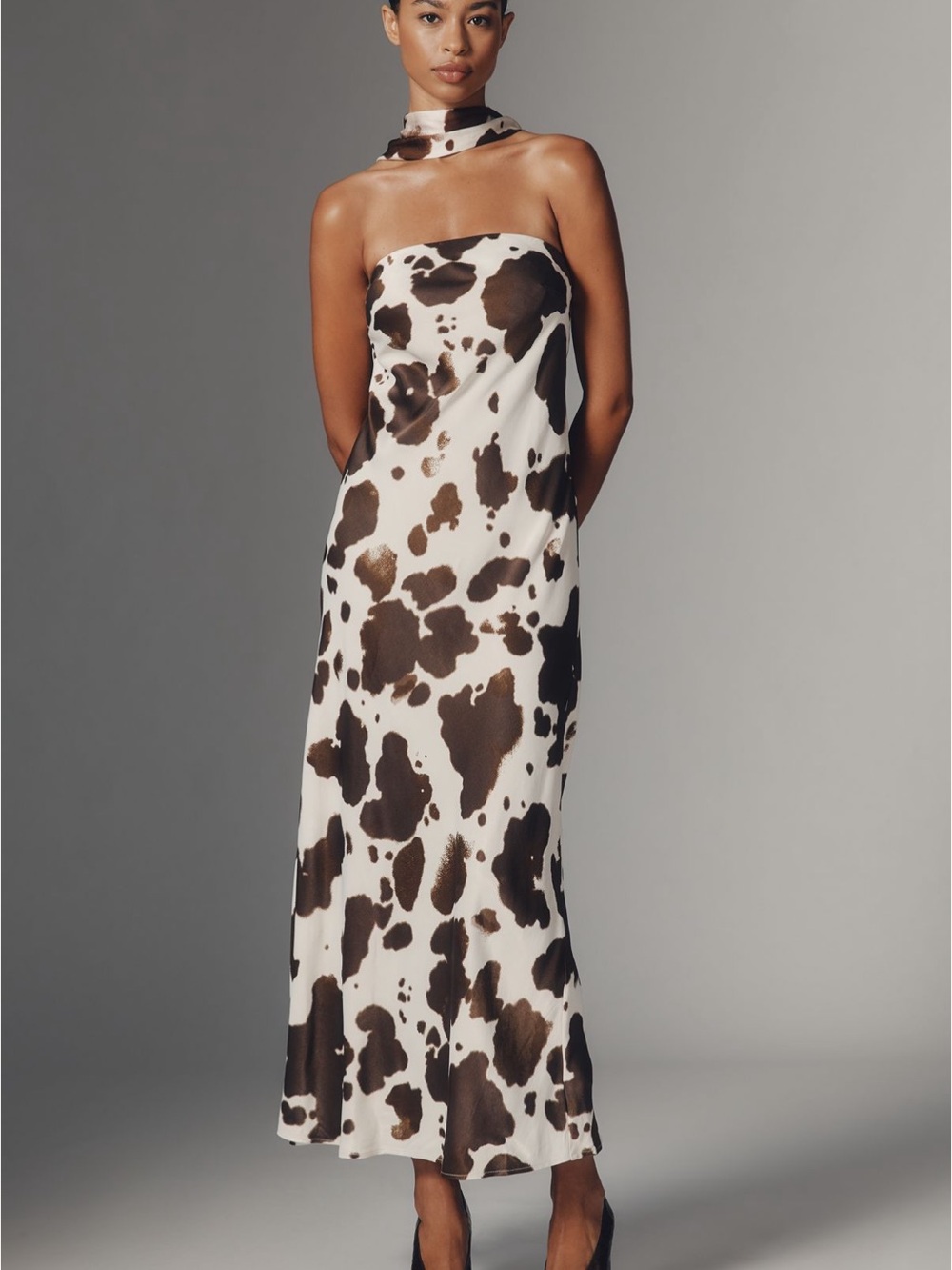Anthropologie Cow Print Tilda Slip Dress